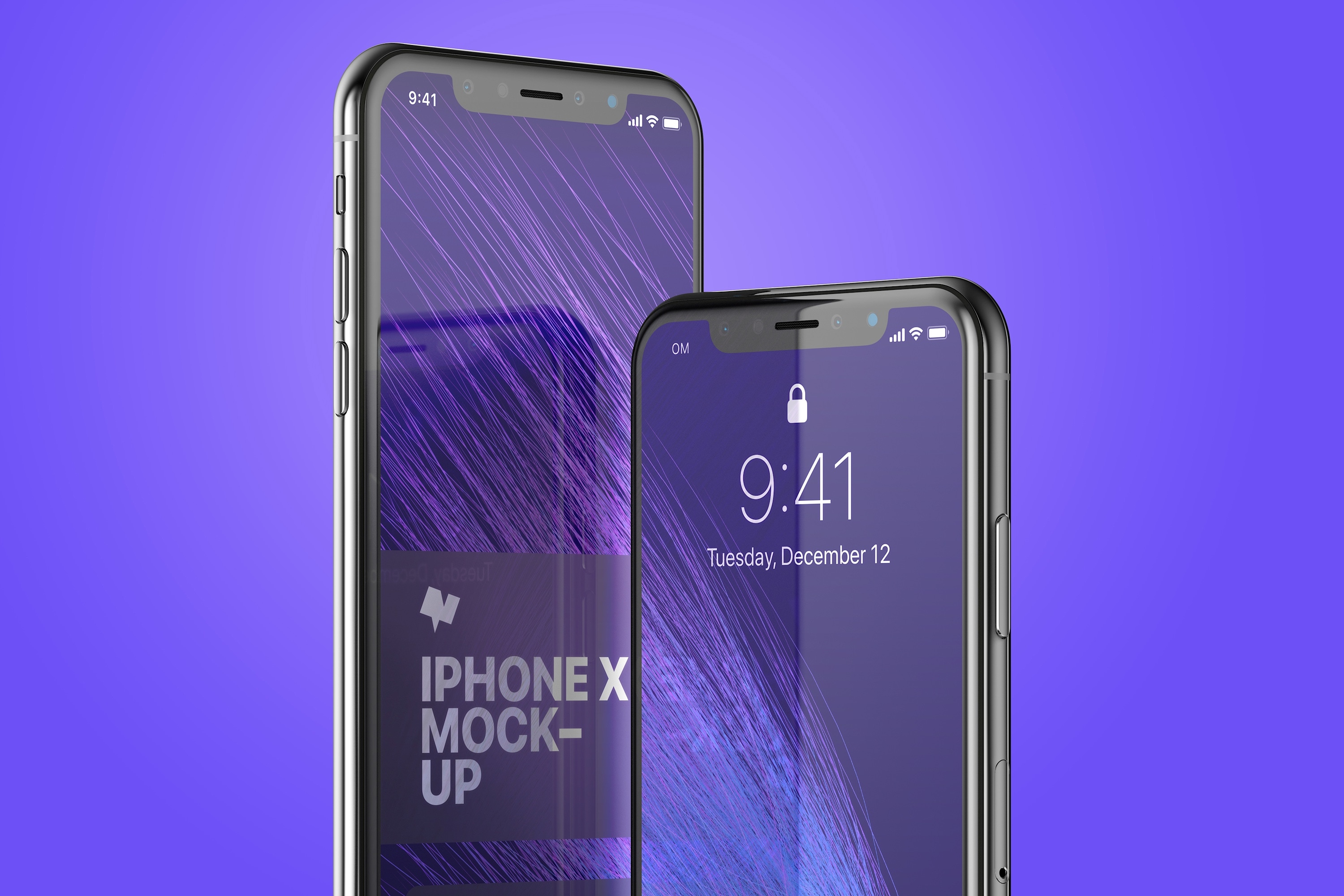 iPhone X手机屏幕设计预览样机模板08 iPhone X Mockup 08插图(3)
