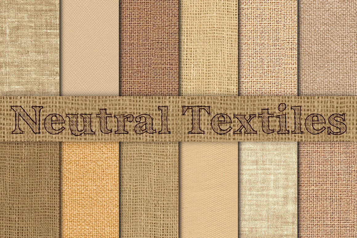 不同纺织密度的粗麻布纹理 Neutral Burlap, Linen & Canvas插图