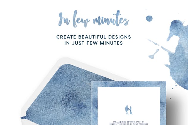 蓝色水彩无缝纹理套装 Watercolor Seamless Textures – Blue Pack插图(1)