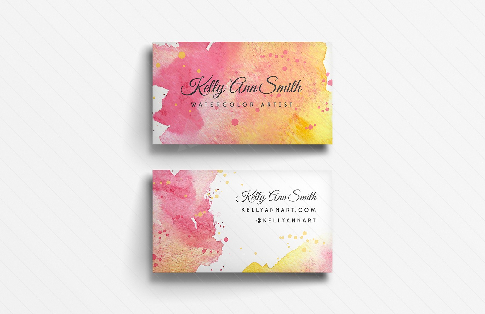 水彩艺术名片模板 Watercolor Artist Business Card Template插图(1)