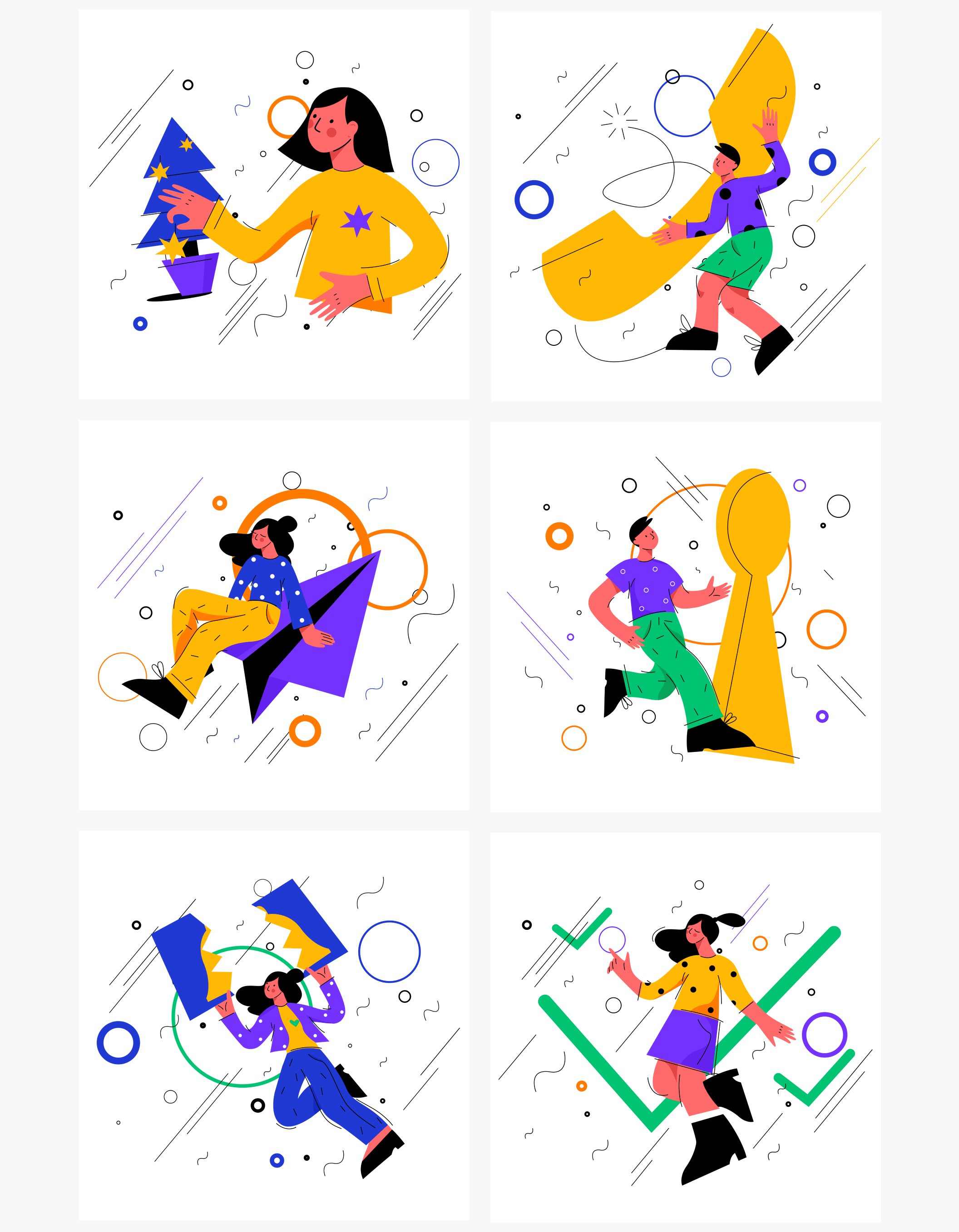 素材库下午茶:多彩的人物元素矢量网站设计插画合集插图(3)