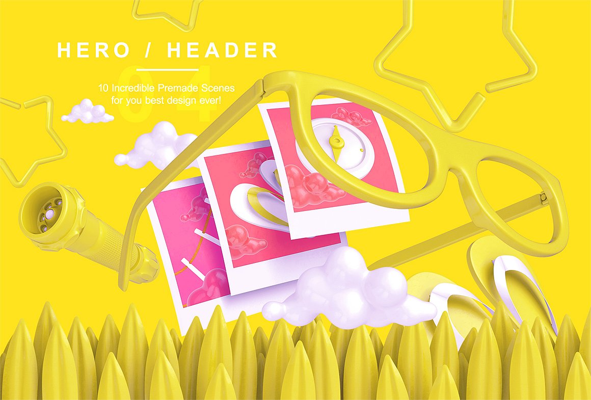 Bright Travel Items Scene Generator卡通风格的旅游物品展示样机下载 1.38 GB[psd]插图(5)