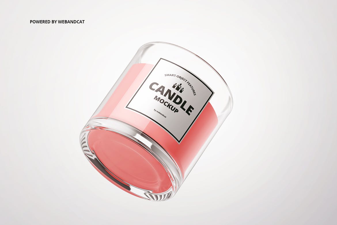 玻璃杯蜡烛设计样机模板 Candle in Glass Mock-up插图(3)