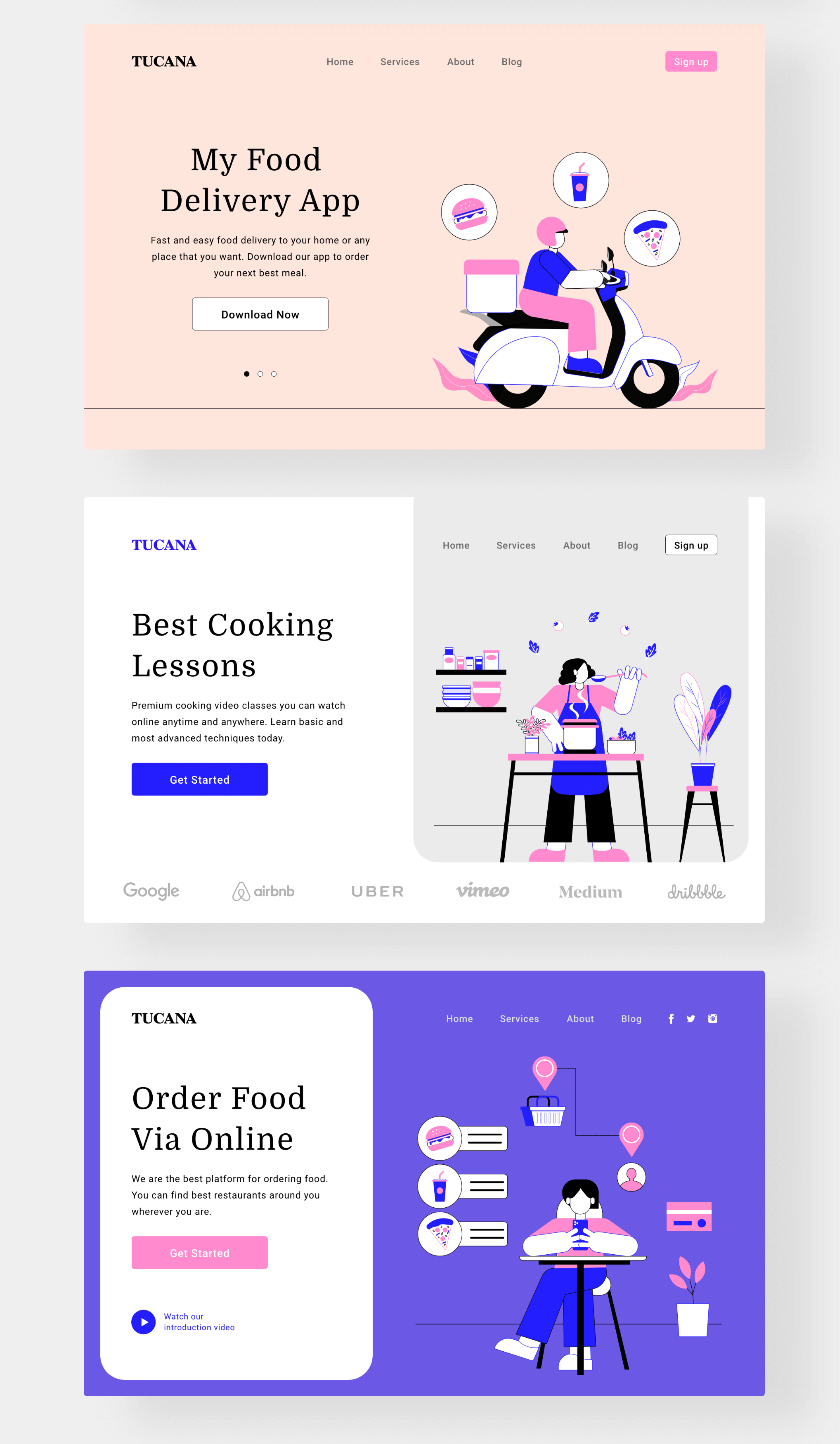 素材库下午茶:现代和时尚的插画包+UI模板套装插图(8)