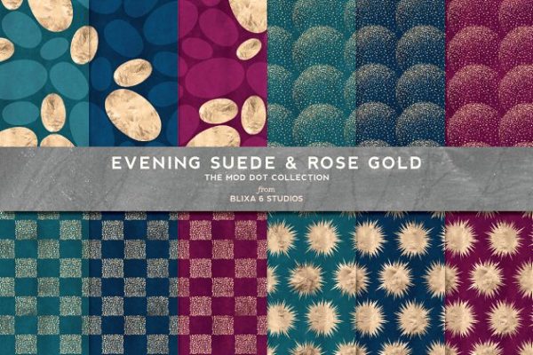 绒面和玫瑰金图案纹理 Evening Suede &amp; Rose Gold Patterns