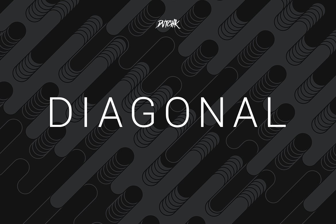 圆角线条背景纹理v6 Diagonal | Rounded Lines Bgs | V06插图(1)