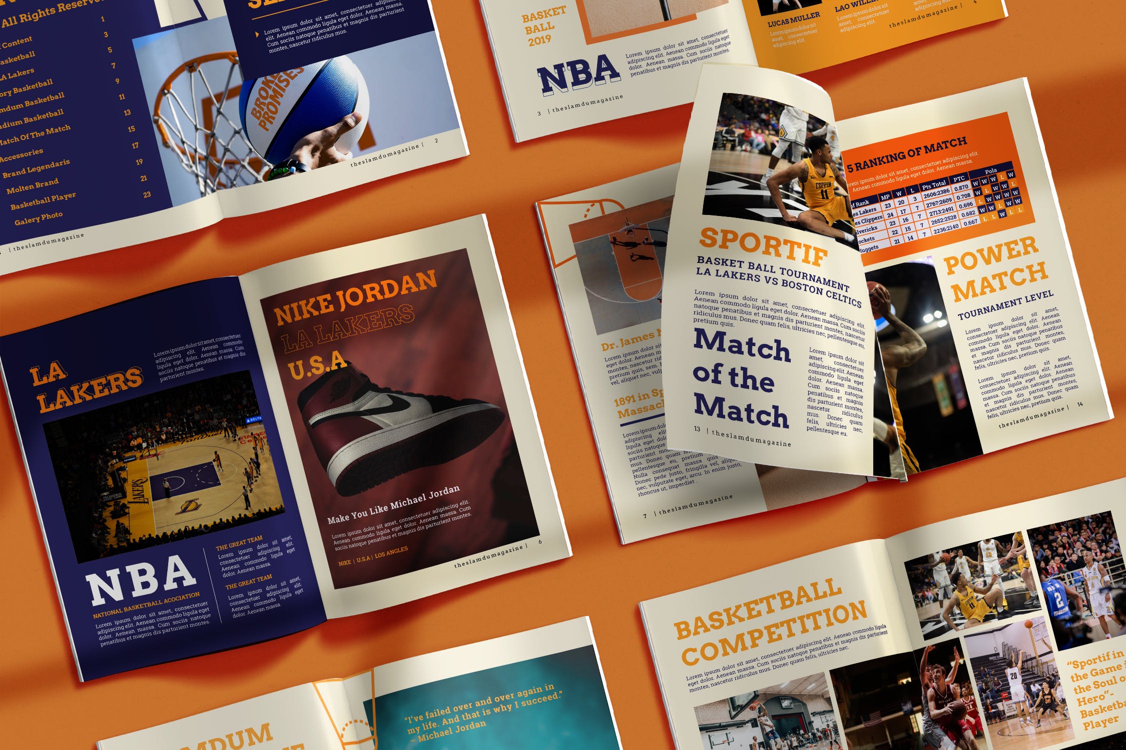 体育运动主题素材库精选杂志设计InDesign模板 Slamdum – Sport Magazine Template插图(1)
