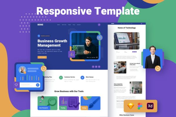 企业品牌官网响应式网页设计素材库精选模板 Corporate Business Responsive Template