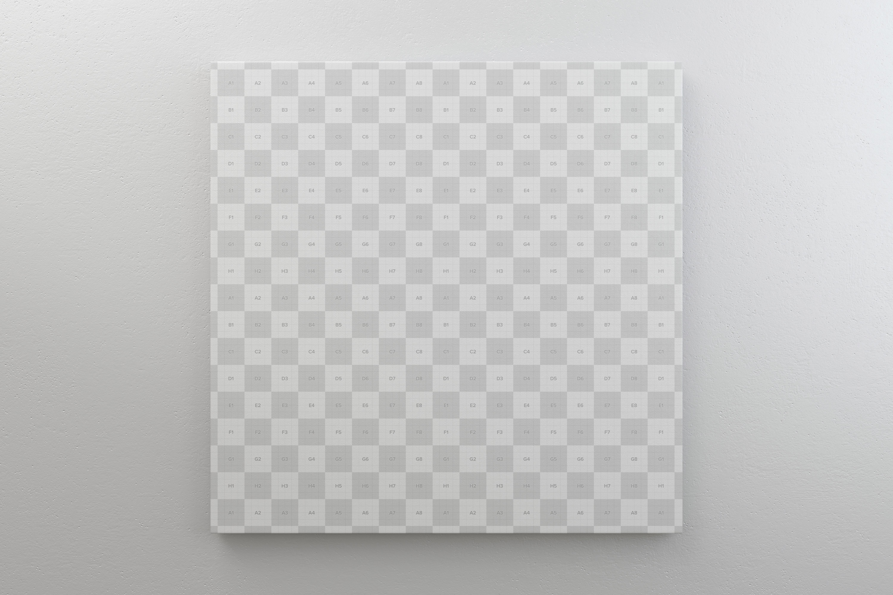 挂墙方形画布画框正视图样机素材 Square Canvas Mockup Hanging on Wall, Front View插图