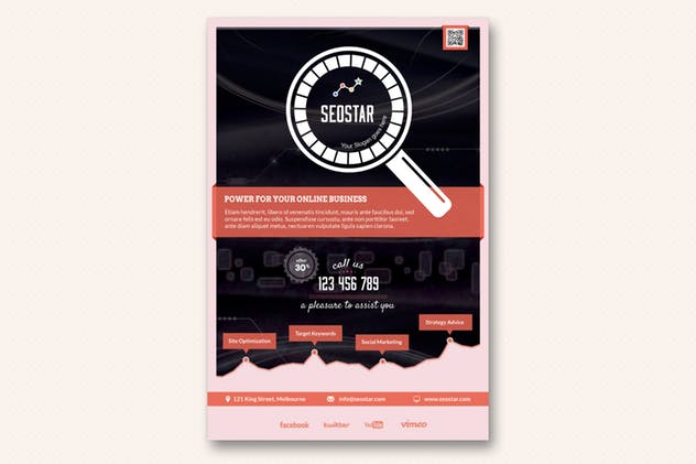SEO数字营销服务传单设计模板 SEO Star Flyer插图(3)