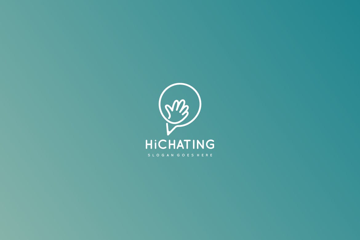 聊天社交工具Logo设计素材库精选模板 Chat Logo插图(1)