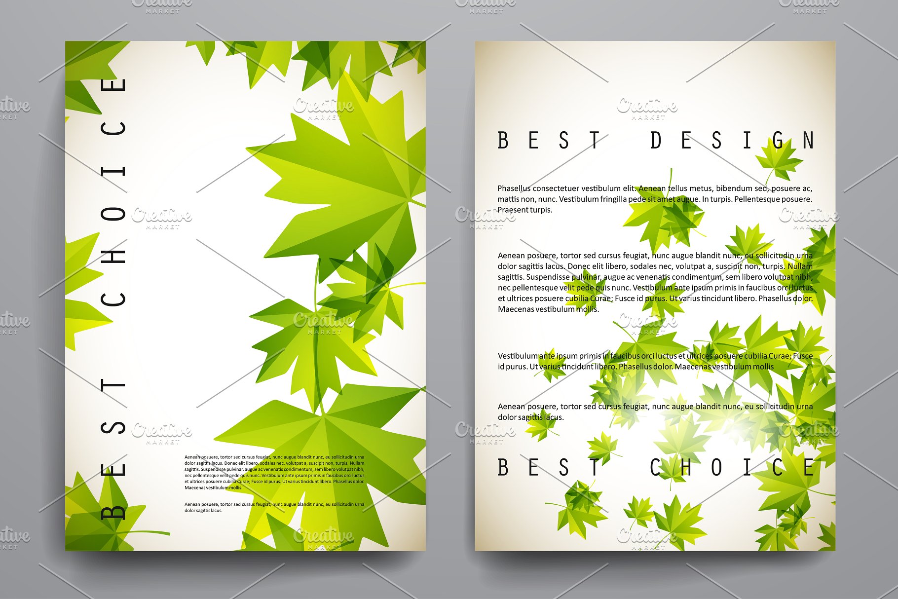 秋天主题小册子模板 Set of brochures in autumn style插图(1)