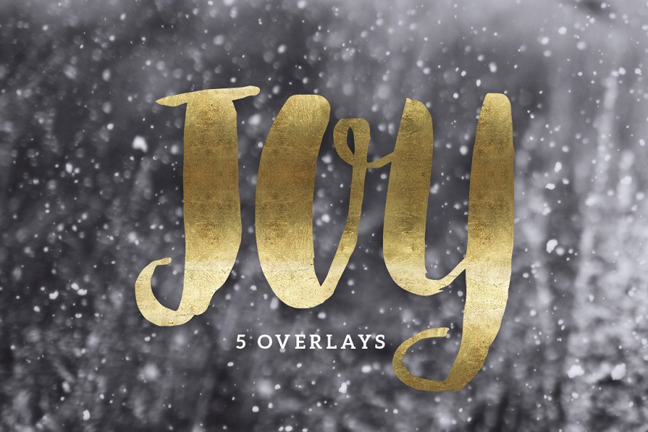 一套精美的手绘圣诞金箔字母装饰素材 Christmas Gold Foil Lettering插图