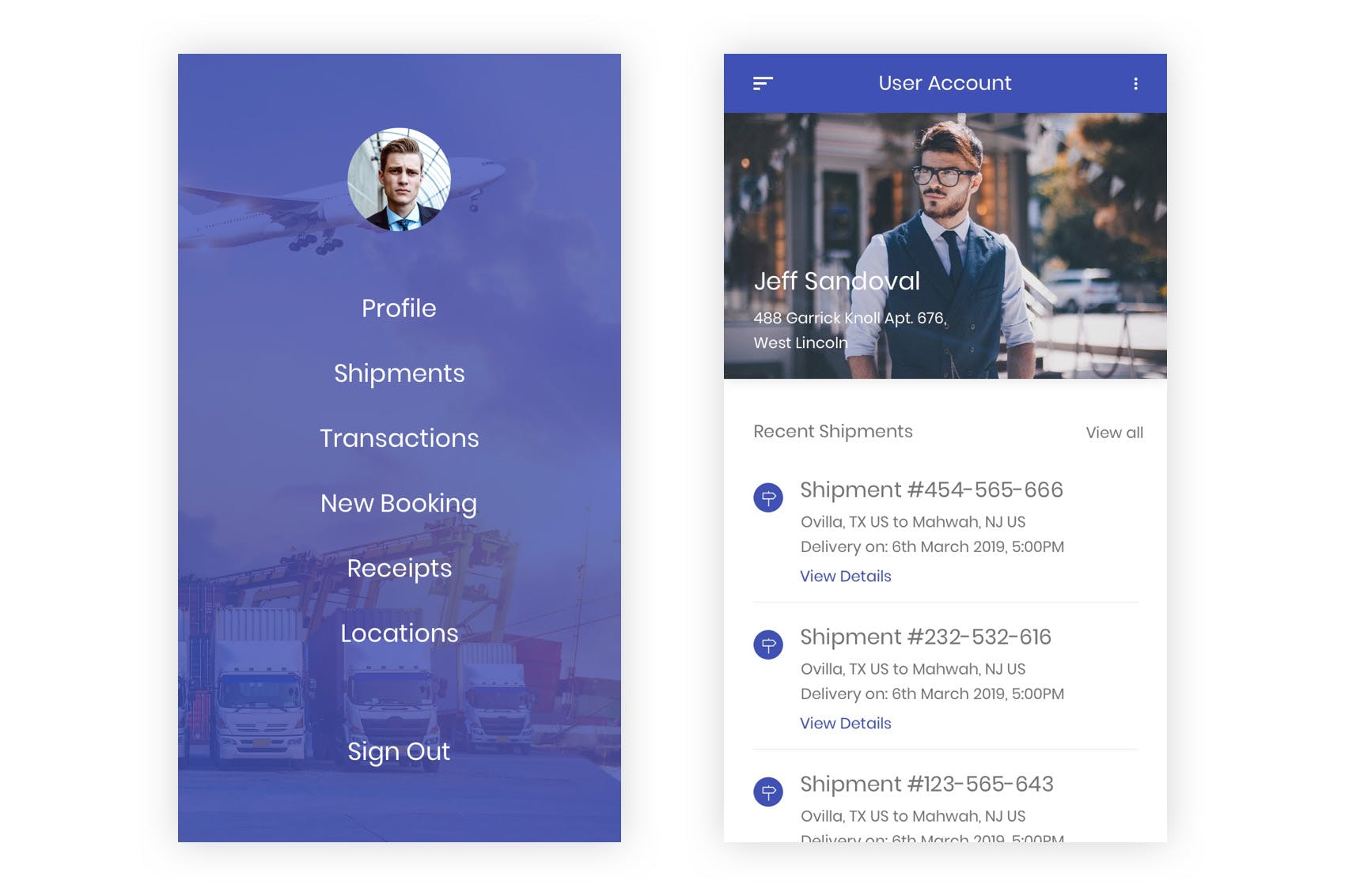 物流运输APP用户界面设计UI套件PSD模板 Shipment – Logistic & Transport UI Kit (Photoshop)插图(5)