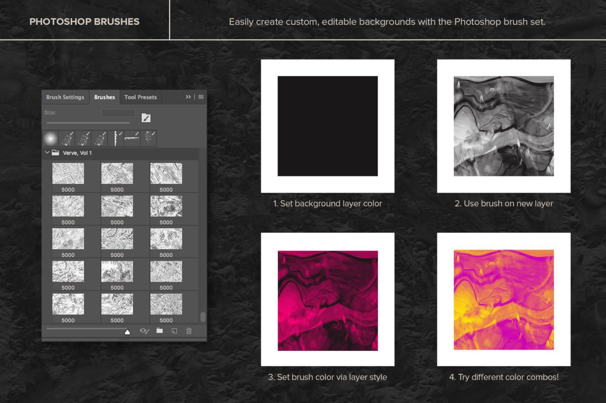 创意抽象纹理系列:15款3D混合油漆纹理&PS笔刷 Verve, Vol. 1 (Exclusive)插图(2)