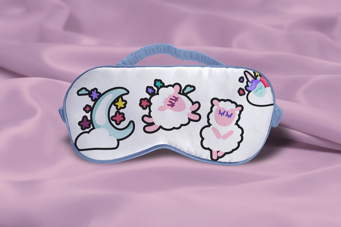 有趣可爱的晚安贴纸画手绘矢量图形设计素材 Fun Good Night Stickers Set插图(1)