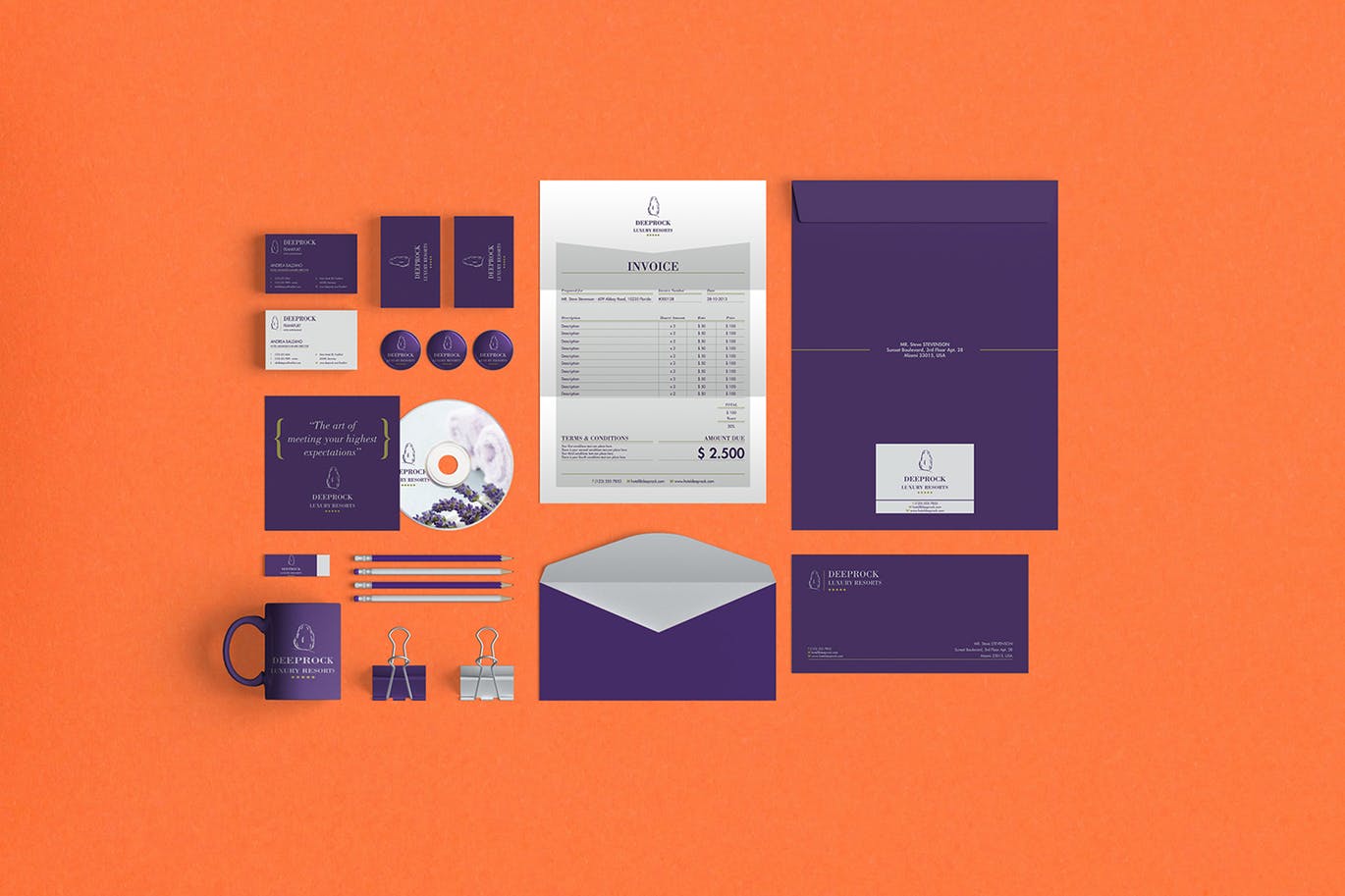 品牌VI标识设计企业办公文具素材库精选模板01 Brand Identity / Stationery Mockup 01插图(2)