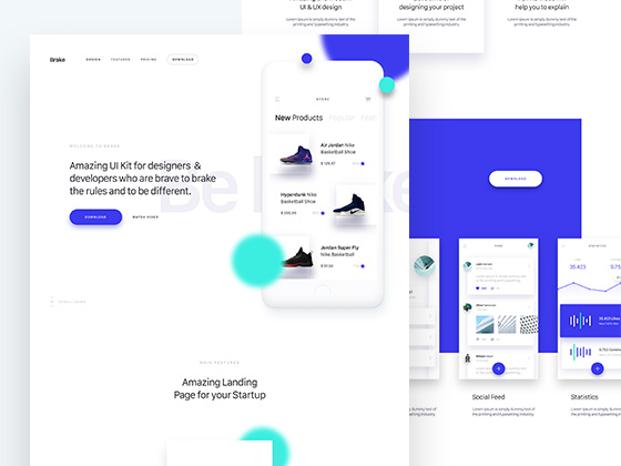 Brake 着陆页素材之家精选sketch素材