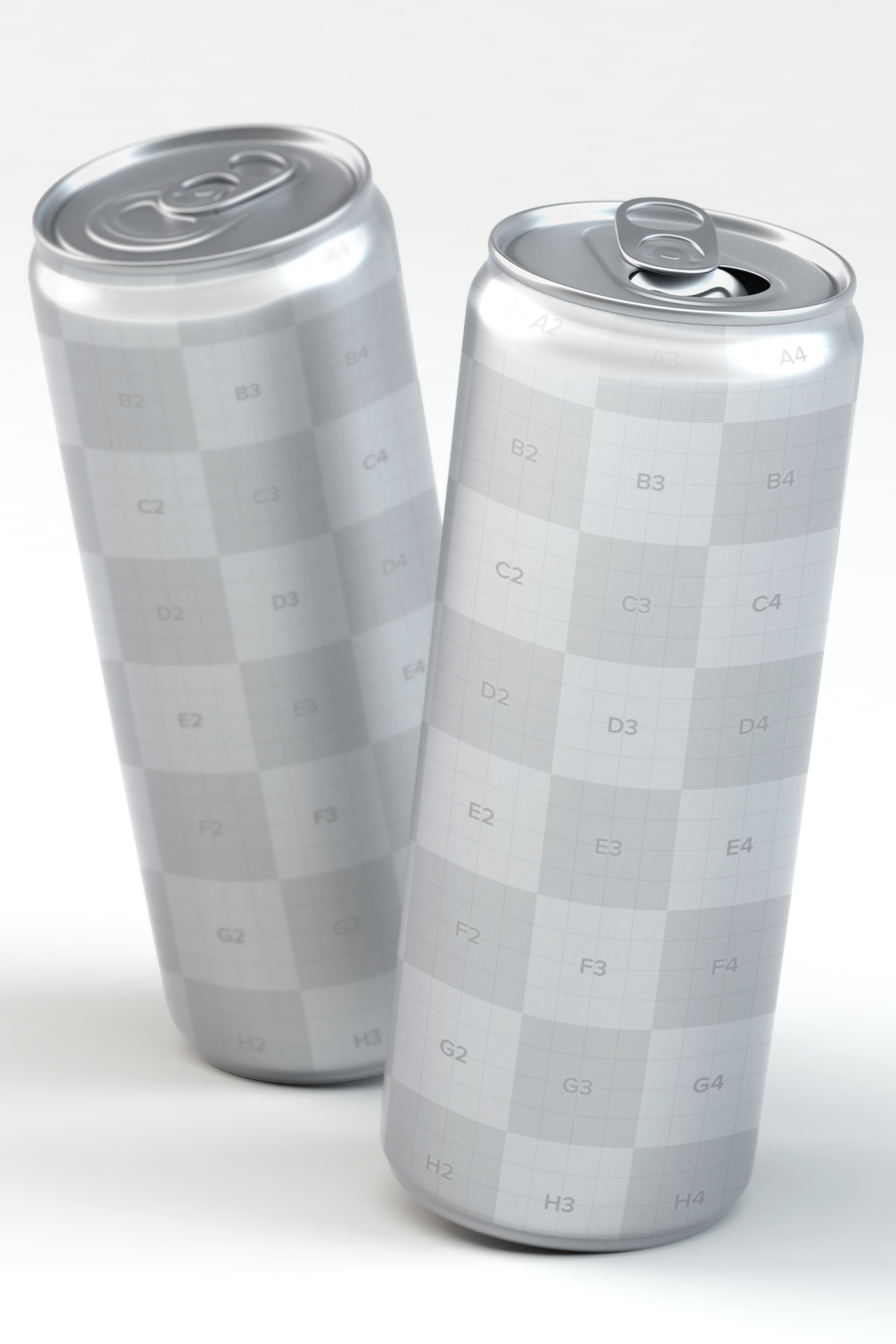 3D立体效果饮料＆啤酒易拉罐外观设计图样机02 3D Slim Can PSD Mockup 02插图(2)