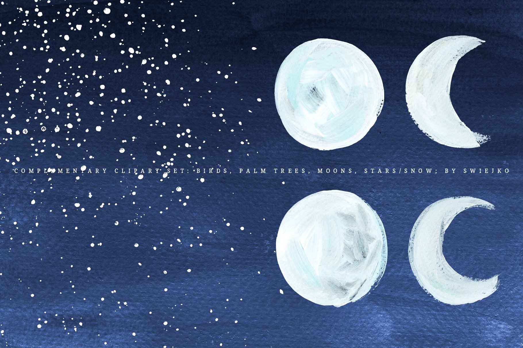 丙烯画天空背景素材 Sky background, illustration set插图(3)