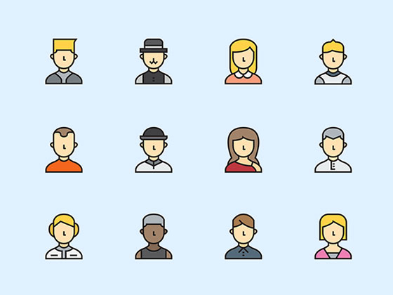 40 枚彩色头像素材之家精选sketch素材