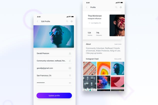 创意设计APP应用UI套件[for PS, Sketch, Figma&Adobe XD] Brake UI Kit 2.0 – Profiles插图(4)