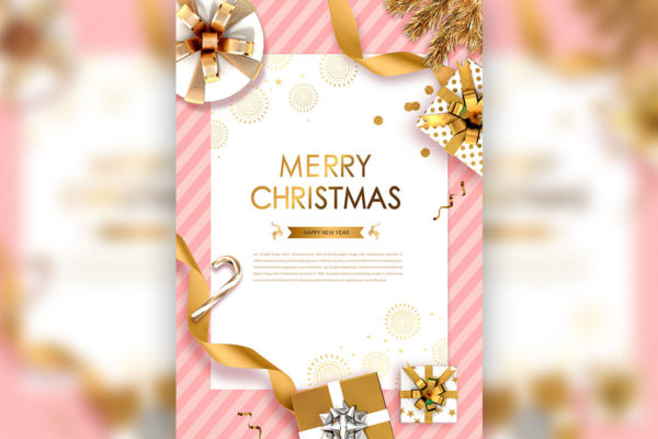 新年圣诞节日活动邀请海报/传单设计模板