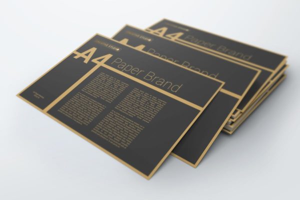 黑金A4海报/传单样机 A4 Paper / Poster / Flyer Mockups