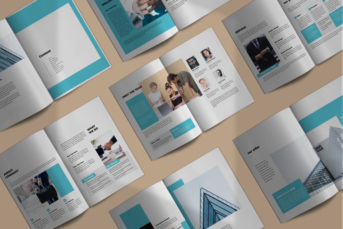 高品质的时尚高端多用途的企业宣传册品牌手册画册房地产楼书杂志设计模板插图(2)