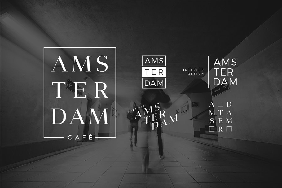 极简主义斯堪的纳维亚Logo模板 Amsterdam – Minimalist Logo Pack插图(1)