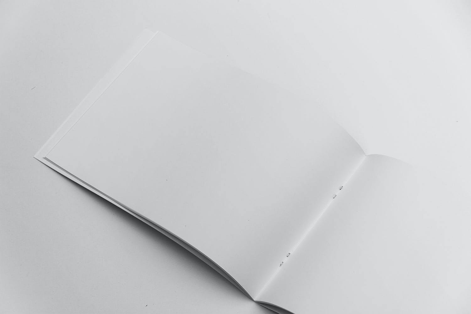 企业画册产品手册左侧特写样机素材库精选 Landscape Brochure Mockup Left Closeup插图(1)