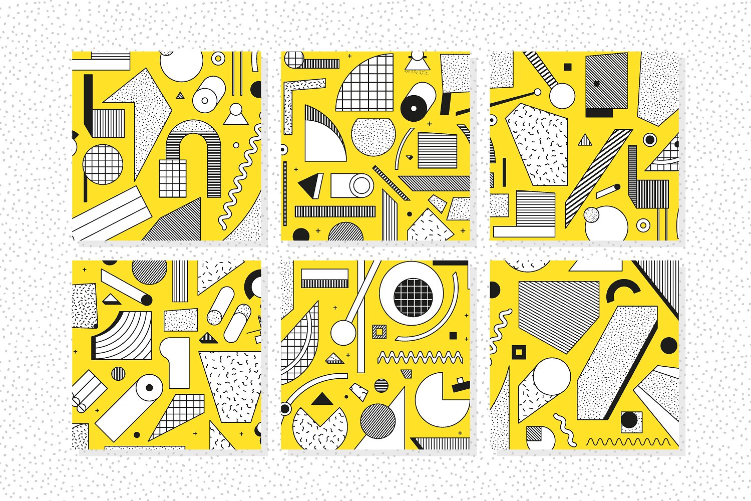 302幅手绘特色孟菲斯风格矢量插图+元素+模式下载插图(11)