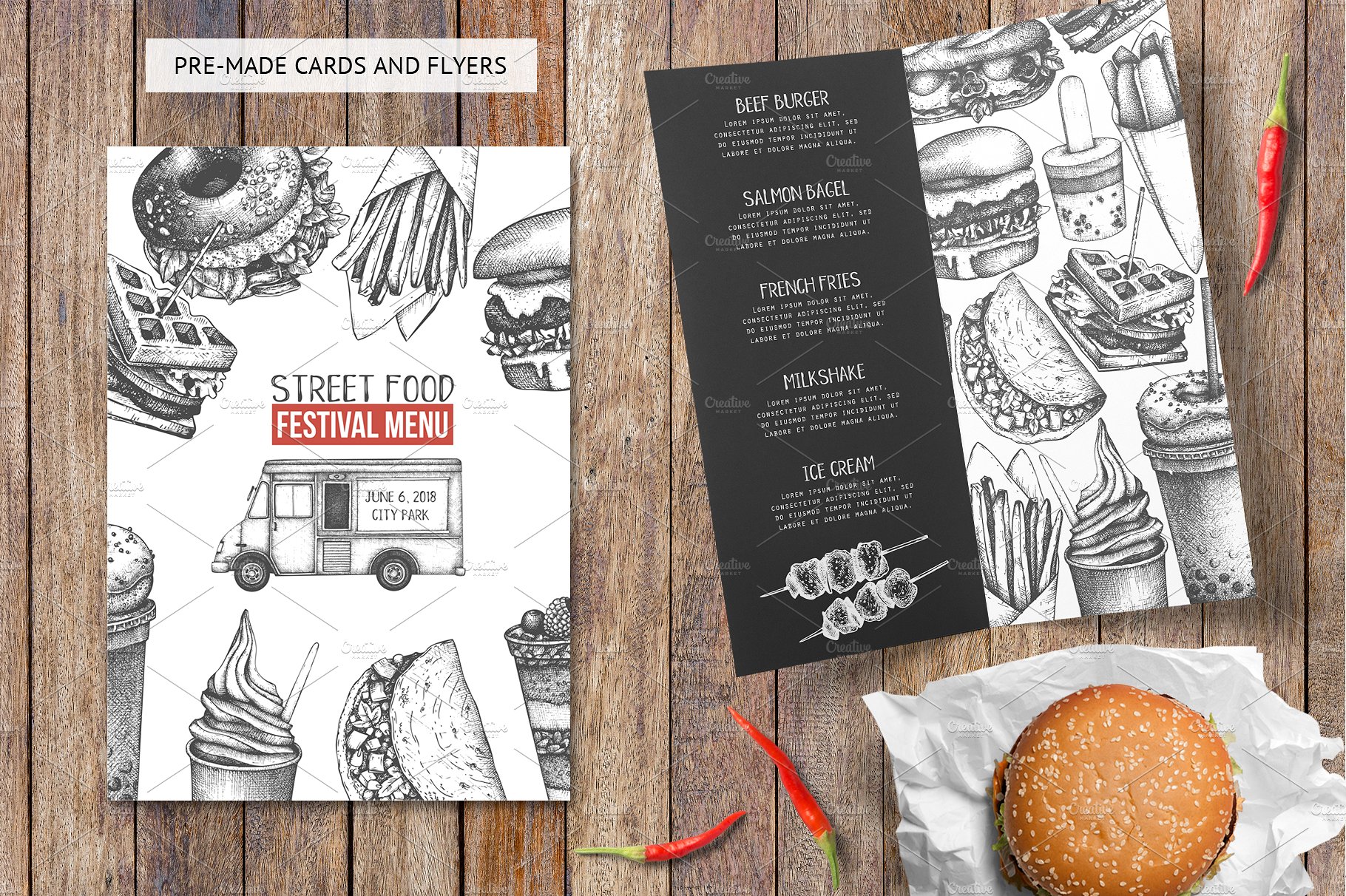 快餐食品矢量图形 Vector Fast Food Collection插图(3)