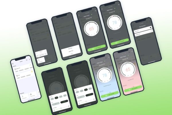 室温控制智能家居移动应用UI模板 Temperature Smarthome Mobile UI – FP