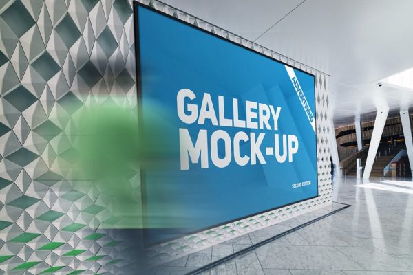 展厅画廊巨幅海报设计图样机素材库精选模板v3 Gallery Poster Mockup v.3