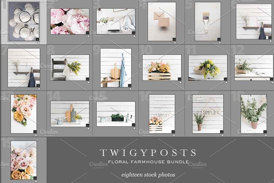 花卉场景样机 Floral Farmhouse Stock Photos插图(4)