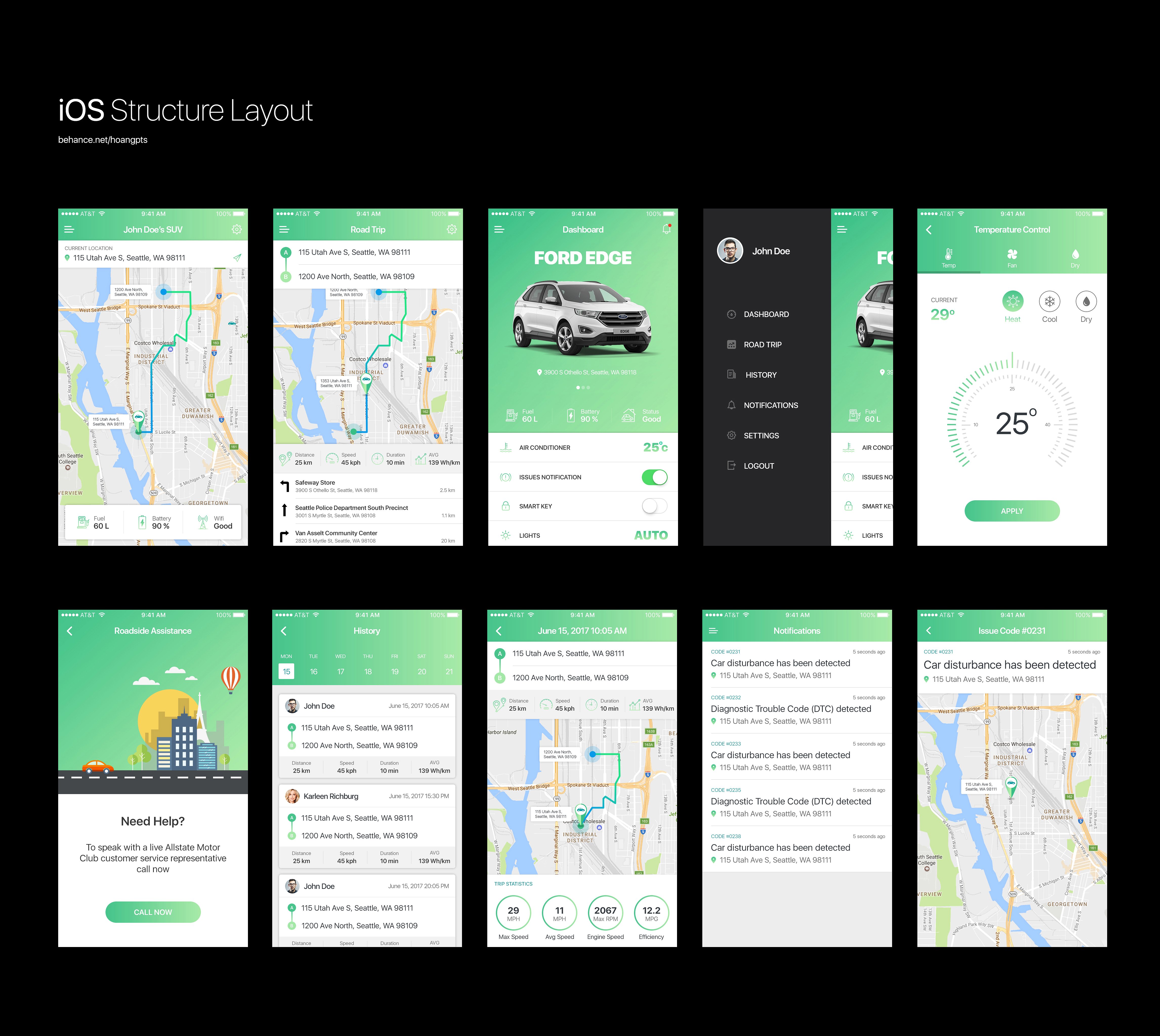 车辆跟踪和状况管理软件 UI 套件 Vehicle App UI concept插图(1)