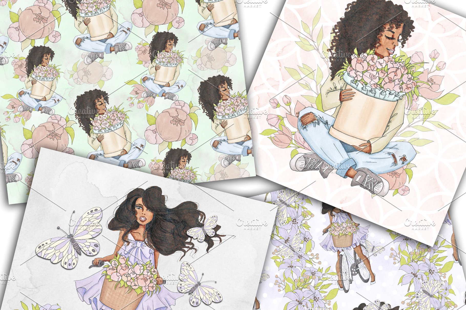 春季情调水彩插画合集 Spring Mood Design Kit插图(10)