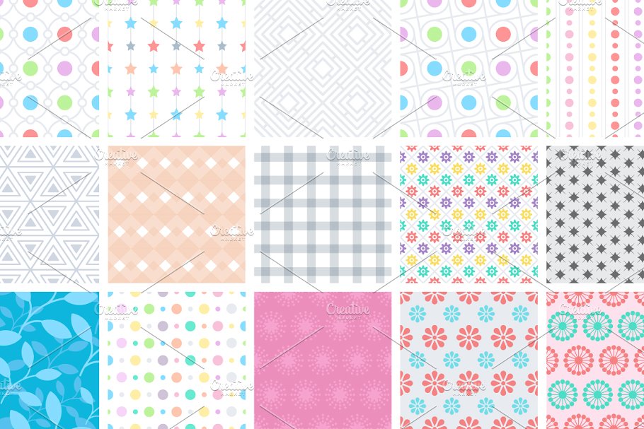 145款重复图形无缝纹理合集 145 Seamless Simple Patterns插图(2)