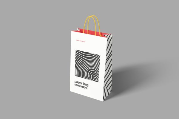 精品购物纸袋设计效果图样机 Paper Bag Mockups