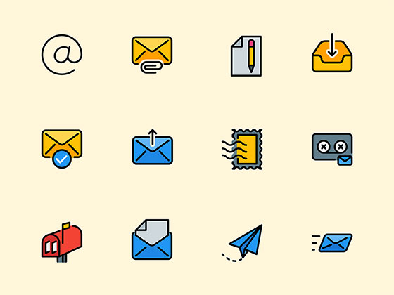 44 枚电子邮件元素图标素材之家精选sketch素材