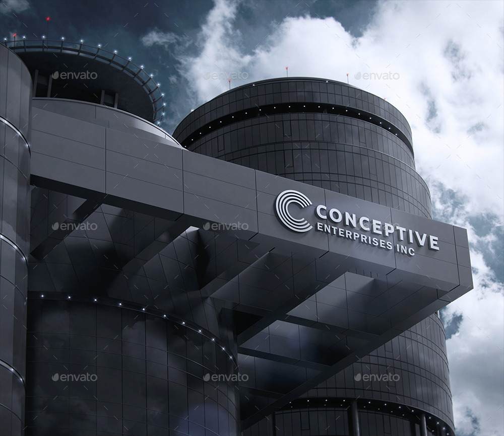 3D标志LOGO高楼墙面展示效果Mockups插图(4)