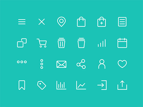 80 枚圆角线性图标素材之家精选sketch素材