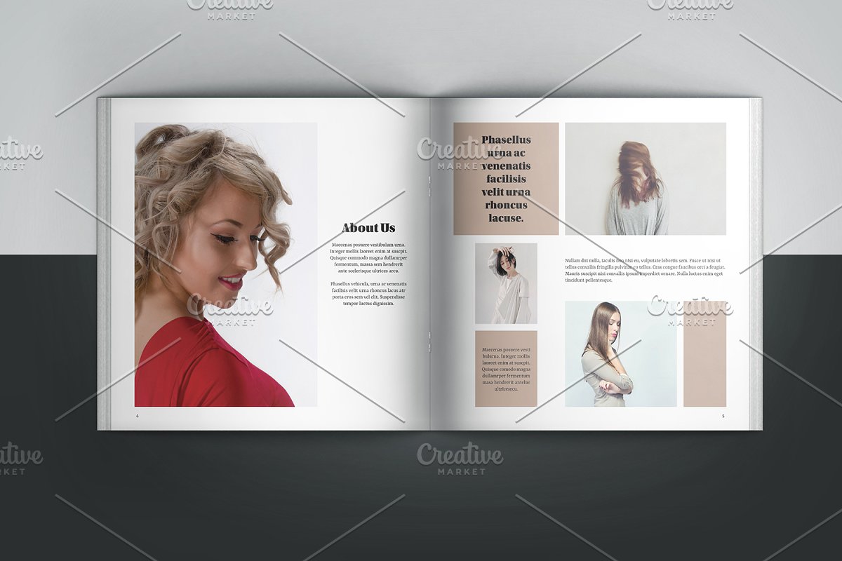 女性时尚摄影方形画册设计模板插图(6)