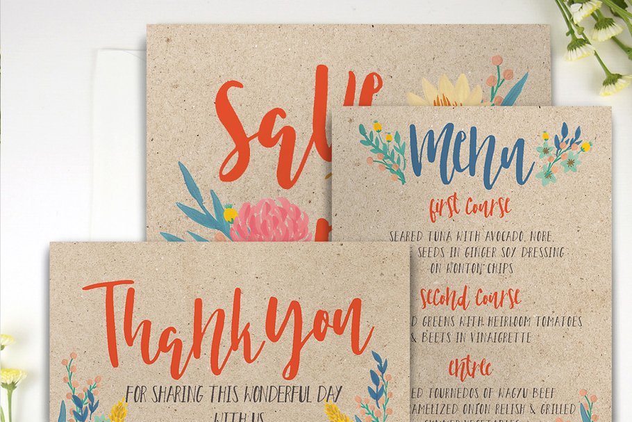 夏季花卉主题婚礼设计套装 Summer Floral Wedding Suite插图(2)