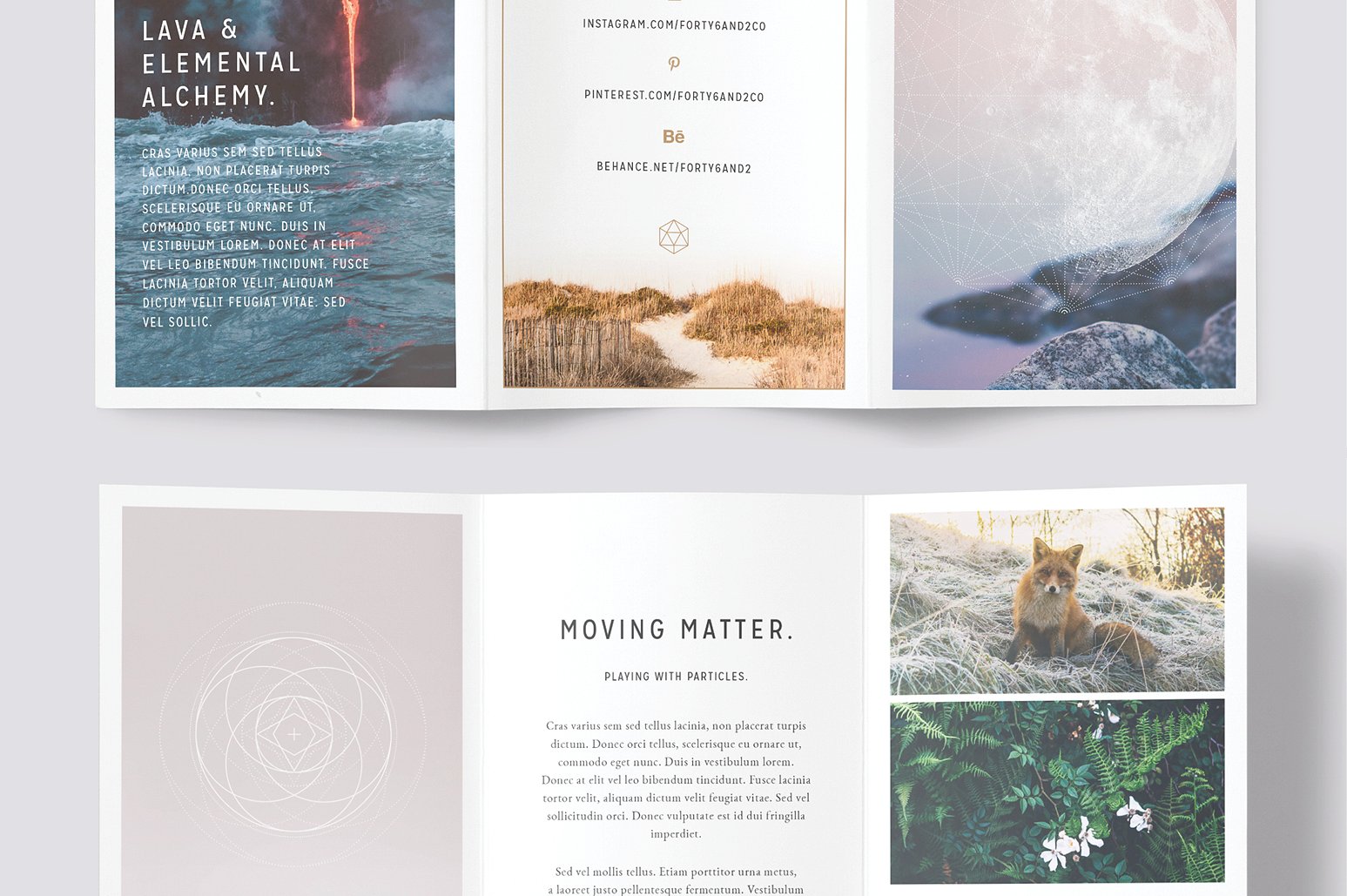 简约现代三折页小册子模板 LUMINA Trifold Brochure插图(2)