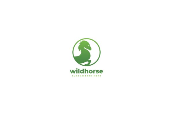 野马图形Logo设计素材库精选模板 Wild Horse Logo