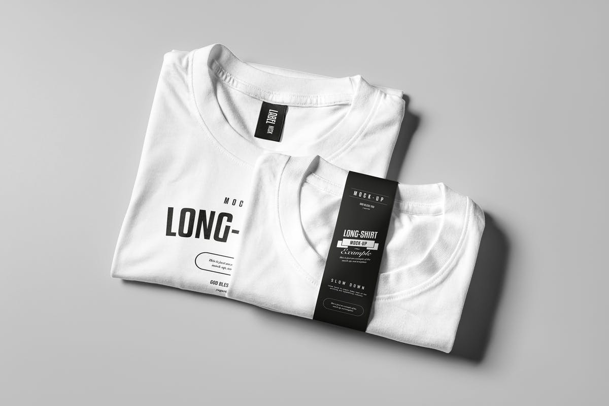 长袖T恤样机模板 Long Shirt Mock-up插图