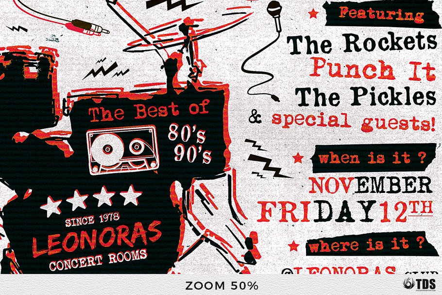 摇滚音乐节活动海报PSD模板v5 Rock Festival Flyer PSD V5插图(8)