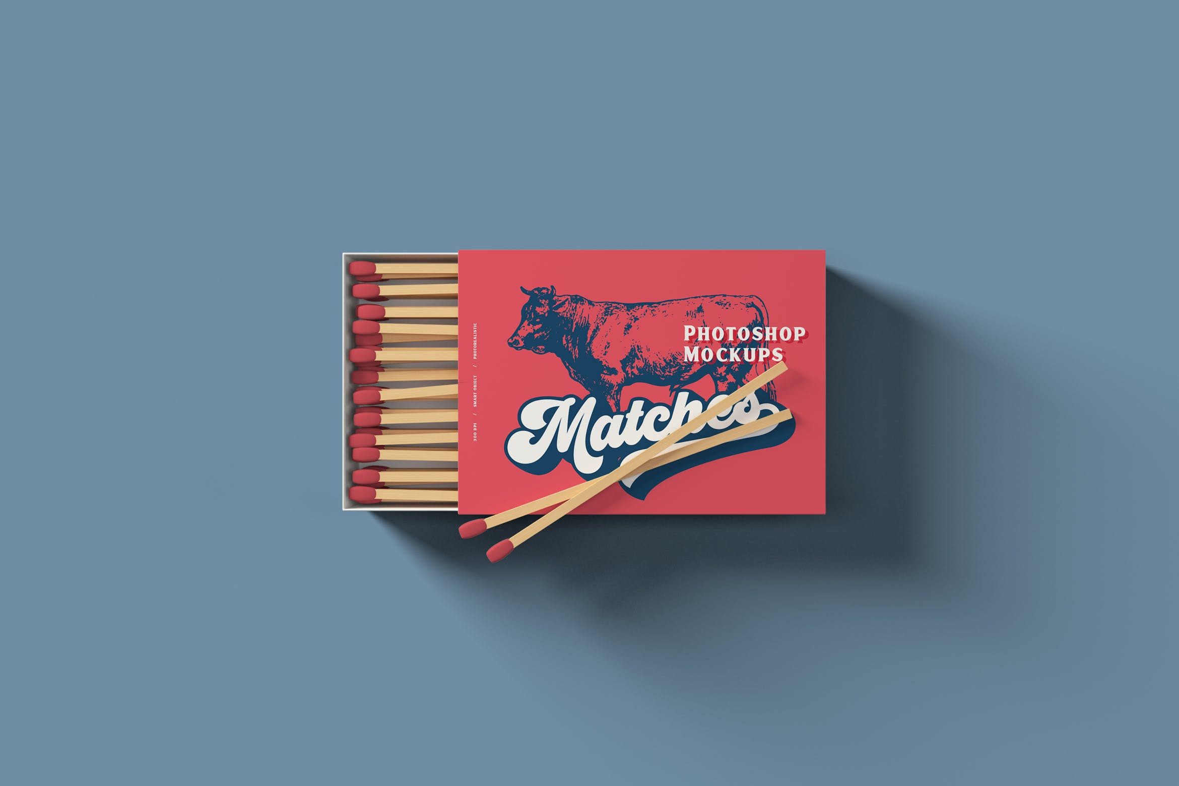复古火柴盒外观设计样机模板 Matches Box Mockups插图